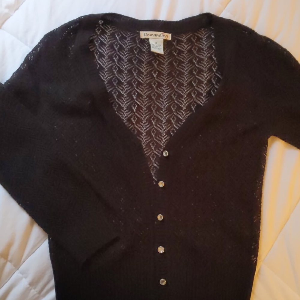 Knit Black Button Down Sweater